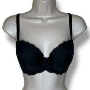 Victorias Secret Dream Angels Black Lined Demi Lace Trim Bra Women 32DD / 32E